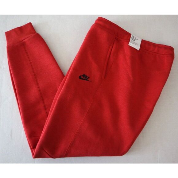 Nike FB8002-672 Men's Sz L-Tall Red/Black Sportswear Tech Fleece Joggers - Picture 8 of 13